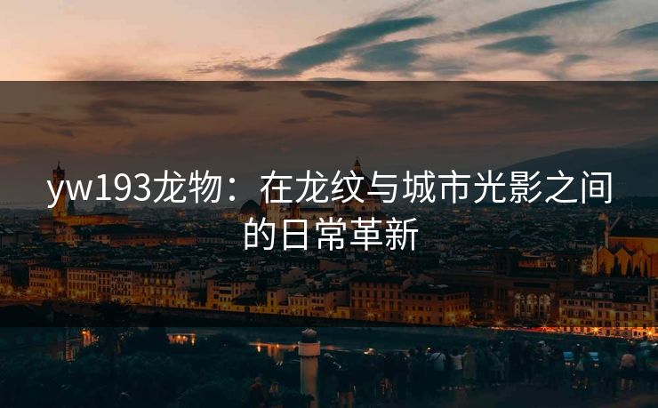 yw193龙物：在龙纹与城市光影之间的日常革新