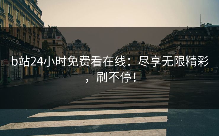 b站24小时免费看在线：尽享无限精彩，刷不停！